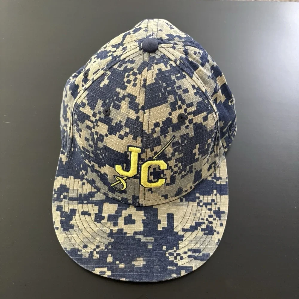 The Game Brand Baseball Hat‎ Blue Digital Camo Size 7 & 1/2 